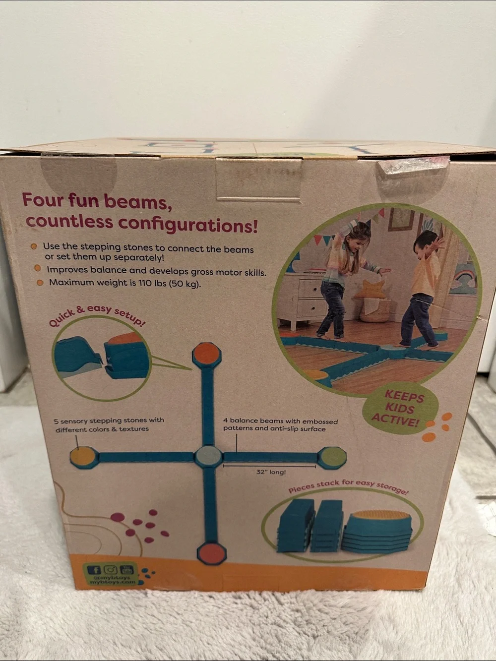 Balance & Build Sensory Stepping Stones Set - Orange